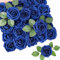 N&T NIETING Artificial Flowers Navy Blue Roses 25Pcs Fake Flowers Foam Roses with Stems for DIY Wedding Bridesmaid Bridal Bouquets Mother's Day Centerpieces Party Home Decoration Baby Shower