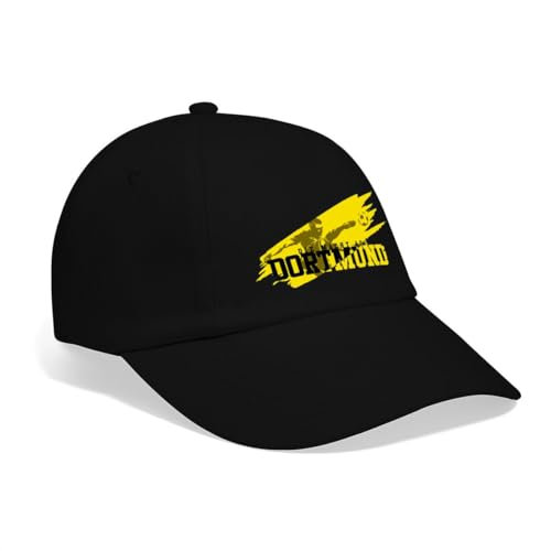 Spreadshirt Die Macht Aus Dortmund Schwarz-Gelb Fußball Fan Baseballkappe, One Size, Schwarz/Schwarz