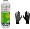 Genérico Gasica D2 226g. (Pack Botella + Guantes de Protección) Botella Refrigerante Orgánico Ecológico Sustituto del R12 y R134A para Recarga de Aire Acondicionado Coches