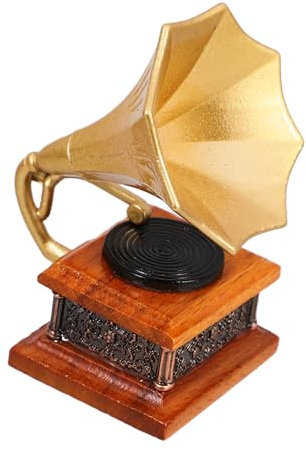 TOYANDONA Miniatur-grammophon Modell Retro Phonograph Für Puppenhaus-Dekoration Handwerkskunst Lebendige Miniatur Für Wohnräume Restaurants Und Bars