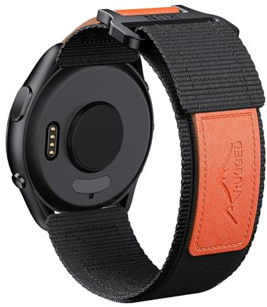 NotoCity Cinturino per Huawei Watch GT4/GT3/GT2/GT3 Pro/GT5/GT5 Pro 46mm, 22mm Cinturino per Garmin Vivoactive 4, Venu 2/3, Cinturino per Samsung Galaxy Watch 3 45mm/Gear S3 Classic(Nero/Arancione)