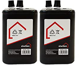 2X siwitec Blockbatterie Typ 4R25 6V 7Ah und Einer Batteriedauer von ca. 600 Stunden, Batterie für Baustellenleuchte, Warnlampe und Campingleuchten