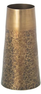 Antike Messing Metall Vase mit 16 x 15 x 28 cm Größe Vintage Dekor für Zuhause oder Büro