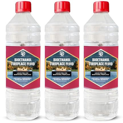 Primes DIY Premium Bioethanol Fireplace Fuel – Clean-burning, high-purity liquid for bioethanol fires, burners and stoves Ideal for indoor and outdoor use, 3-Litre