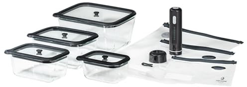 CHEF CUISINE Vakuum Starter-Set Professional, 16-tlg., Glas, Deckel, Pumpe