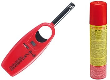 ROTHENBERGER Industrial 1x Gasanzünder Mini inkl. 1x Rofill Gas 100 ml | Feuerzeug | Piezo | Wiederbefüllbar | Erhältlich in grün, rot, schwarz, gelb oder blau | *Farbe Nicht wählbar*