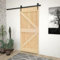Willood Puerta Corredera con Herrajes Entrada Corrediza Deslizante Hogar Cuarto de Baño Salón Sala de Estar Habitación 100x210 cm Madera Maciza de Pino