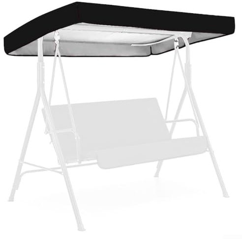 210D Oxford Tuch Swing Baldachin Abdeckung für den Außenbereich, schützt vor Regen und Sonne, bequemer Installationsprozess (schwarz)