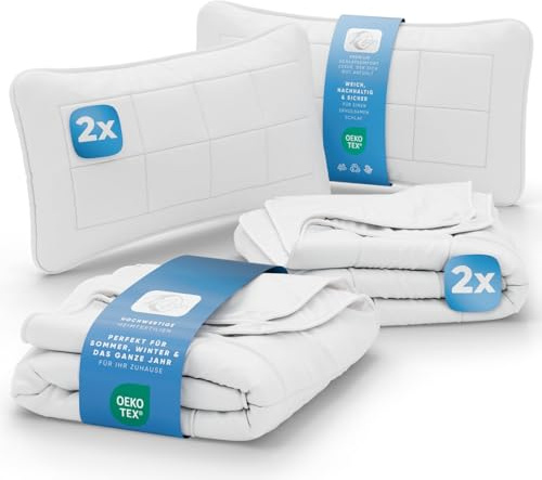 Moon Classic 2er Bettenset 4-Jahreszeiten inkl. Kopfkissen 155x220 cm/40x80 cm 100% Polyester (564458)