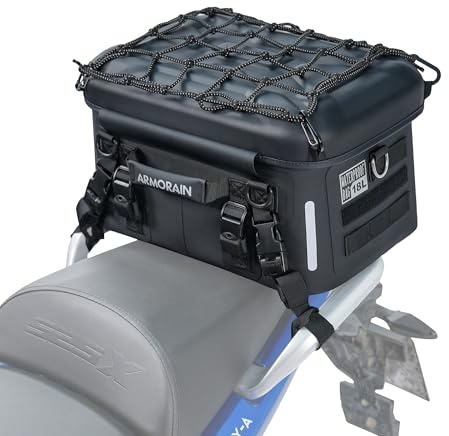 ARMORAIN Motorrad-Hecktasche wasserdicht 18 L Gepäckträgernah Hartschalenkoffer Motorrad-Kameratasche für Radfahren Abenteuer Reisen