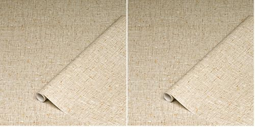 d-c-fix Möbel-Klebefolie Textilgewebe Braun, 45 cm x 2 m - abwaschbare und selbstklebende Deko-Folie für Küche, Schrank, Tisch & Fensterbank - modern & nachhaltig (Packung mit 2)