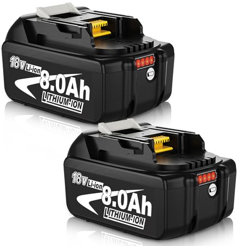 Dosctt 2Stück 8000mAh Kompatibel für Makita Akku 18V BL1850B BL1830B BL1850B BL1830 BL1850 Kompatibel für Makita akku 18V mit LED Indikator