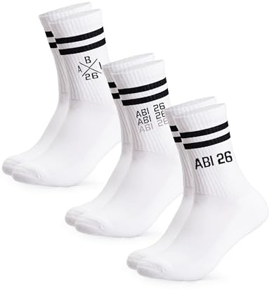 Occulto Damen & Herren Abi Tennissocken 3er Pack (Modell: Abi), Abitur Tennis Socken