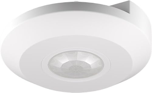 goobay Bewegungsmelder für den Innenbereich, Deckenmontage 360° flach Aufputz, 12m Reichweite, Slim Design, LED geeignet bis 600W, Lichtschalter Ersatz IP20 weiß - 79605
