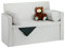 Relaxdays Sitzbank mit Lehne, 2 Kissenrollen, faltbar, Aufbewahrung, gepolstert, Flur, Sitztruhe 75 x 115 x 47 cm, Grau, Creme