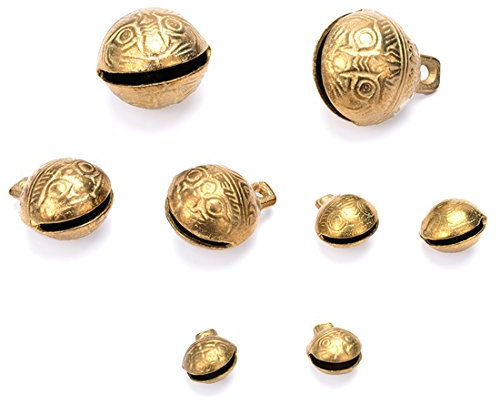 feiling 10pcs Hundeglocke Messing Halsband Zubehör Retro China Stil Ortungsglöckchen Glöckchen Anhänger für Hunde & Katzen DIY Basteln Katzenglöckchen (L : 3.0CM)