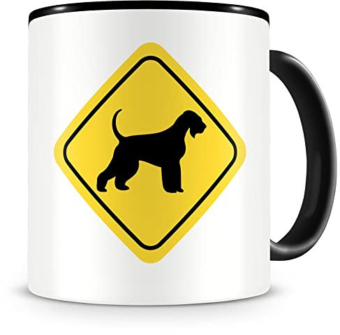 Samunshi® Riesenschnauzer Warnschild Hunde Tasse Kaffeetasse Teetasse Kaffeepott Kaffeebecher Becher H:95mm/D:82mm schwarz