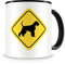 Samunshi® Riesenschnauzer Warnschild Hunde Tasse Kaffeetasse Teetasse Kaffeepott Kaffeebecher Becher H:95mm/D:82mm schwarz