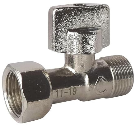 Somatherm C624 Flush Valve Straight 1/4 Round M12/17 Nickel-Plated Brass, Grey