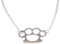 Royal Swan Retro Silver Knuckle Duster Charm Necklace, Rocker, Pendant, Rock, Kitsch, Cute Bag