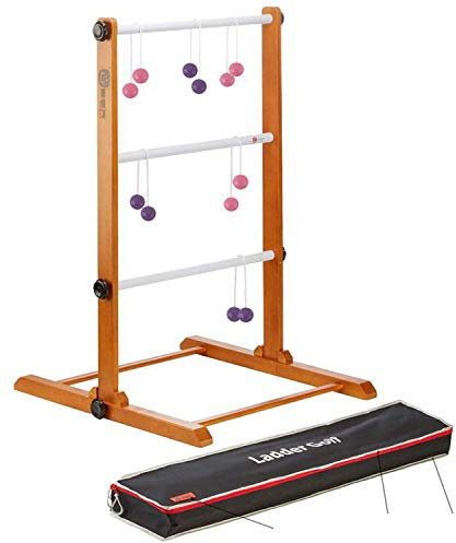 Original 2024 Leitergolf Spiel - Top Qualität Leiterspiel Wurfspiel - mit offizielle Soft Bolas (Rosa und lila) - Luxus Tragetasche - Super Spiel Indoor und Outdoor
