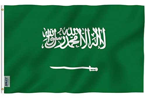 ANLEY Fly Breeze 3x5 Fuß Saudi-Arabien Flagge - Lebendige Farbe und UV-Lichtechtheit - Leinwandkopf und doppelt genäht - Königreich Saudi-Arabien Flaggen Polyester mit Messingösen 3 X 5 FT