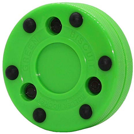 Green Biscuit NHL Street Rollhockey Puck - Outdoor Off Ice Hockey Pucks zum Üben + Training und Schlägerhandhabung - Original Street Puck mit Rollen - Durchmesser 7,6 cm, Dicke 2,5 cm