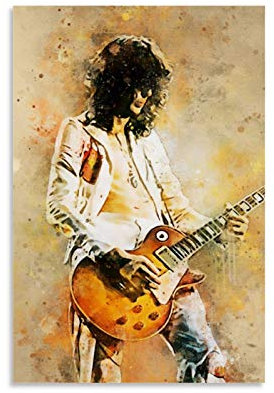 YZLI Poster und Wandkunstdruck, Motiv: Gitarristen, Jimmy Page, 60 x 90 cm