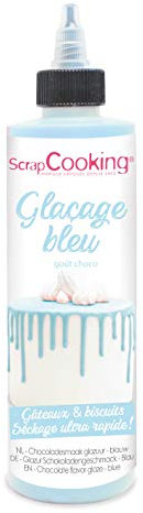 ScrapCooking - Drip Cake Glasur Blau 130g - Kuchenglasur Schnelltrocknend - Deko für Torten, Kuchen, Kekse, Cake Pop, Dripcake, Plätzchen, Donuts - Geburtstag - Blau - 4702