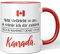 JUNIWORDS Tasse, Keramik, Rot, 330 ml, Sieht vielleicht so aus, als würde ich dir zuhören. Doch in Wahrheit denke ich an Kanada (1001357)