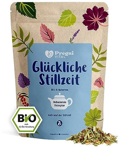 BIO Stilltee für die Muttermilchzeit - mit Bockshornklee, Lemongras, Fenchel, Anis, Kümmel - von PregniVital® - 80g