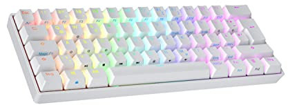 Ranked N60 Nova Mechanische 60 Prozent Tastatur | Hotswap Gaming Keyboard | 62 Programmierbare Tasten mit RGB Beleuchtung | PC/Mac Gamer | ISO DE QWERTZ (Weiß, Gateron Pro Brown)