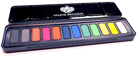 Major Brushes 12-Block Premium Watercolour Tin