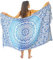 Blauer Strandtuch Mandala Mit Fringe Hochwertiger Rayon Groß Strand Pareo Sarong Damen Wickeltuch Wickelrock Strandrock Tapisserie Wickeltuch Bikini Cover Up Tragen Über Badeanzügen