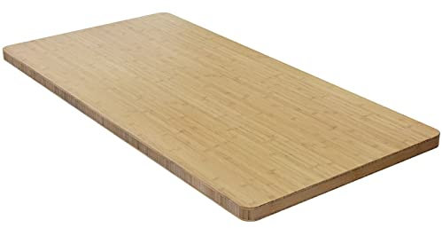 FEZIBO Robuster Tischplatte, 152 x 60 cm Schreibtischplatte, 20mm Stabile Tischplatte aus echtem Holz, Perfekt für DIY höhenverstellbare Schreibtisch, Heller Bambus