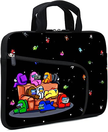 XMBFZ Laptop Sleeve 14 15 15.4 15.6 Chromebook Case Ultrabook Case Notebook Sleeve PC Messenger Bag Tablet Case Neoprene Handle Sleeve for Kids Men Women, Two Pockets for Men (Games)