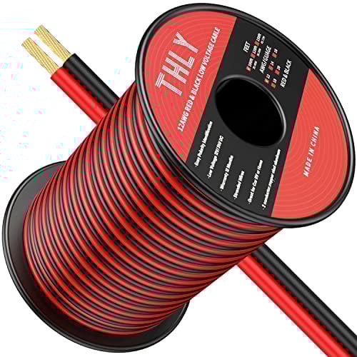100FT 12 Gauge Wire, Electrical Wire Red and Black Wire 12V Ultra Flexible Low Voltage Wire 12 AWG Wire 2 Conductor Automative Wire for Speaker Landscape Marine Car Lamp LED Lighting