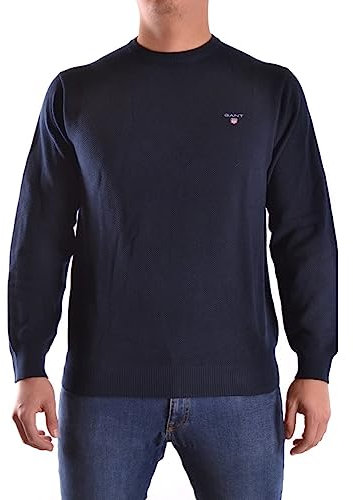Gant Herren Cotton Pique C-Neck Pullover, Evening Blue, M EU