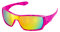 WILBERS & WILBERS 20129 - Retro Brille 80er Jahre mit Spiegelglas, für Damen und Herren, Partybrille für Karneval, Neon Pink