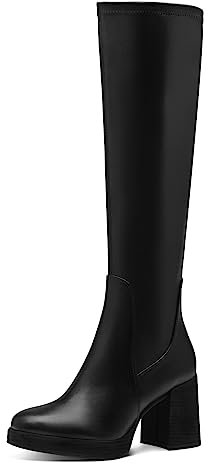 MARCO TOZZI Stivali Alti Donna con Tacco al Ginocchio Eleganti, Black, 38 EU