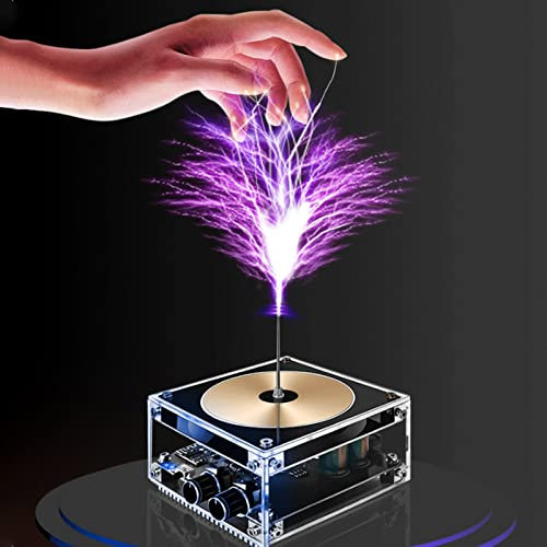 Teslaspule Bluetooth Mini Musik Tesla Spule Bogen Plasma Lautsprecher Coil Berührbare DIY Drahtloses Desktop Spielzeug Lightning Länge 10cm Science Experiment Kind Erwachsener