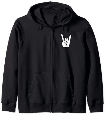 Heavy Metal Pommesgabel Hard Rock Musik Devil Horns dezent Kapuzenjacke
