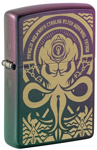 Zippo Sturmfeuerzeug - Evil, Iridescent, Laser Engrave - Nachfüllbar - Wiederverwendbar - Windfestes Design - Geschenkbox - Made in USA