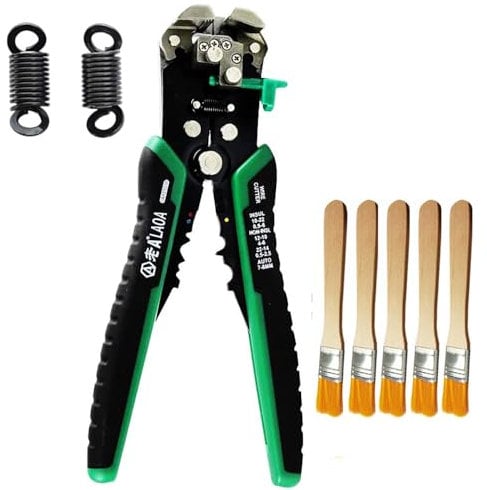 LAOA Abisolierzange, elektrisch, automatisch, selbsteinstellend, von 10 AWG bis 24 AWG, für Elektriker, Crimpen, 815138, mit 5 Bürsten
