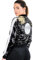 Hard Rock Laura Be Damen Bomberjacke mit Pailletten-Logo, Schwarz, Schwarz, S
