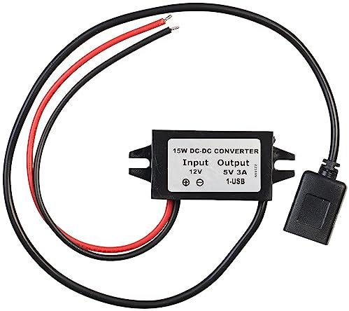 revolt USB Wandler: DC/DC-Spannungswandler für 12/24 V zu 5 V, 3 A, IP67, USB-A-Buchse (DC-DC-Wandler Step Down, Spannungsregler, Überspannungsschutz)