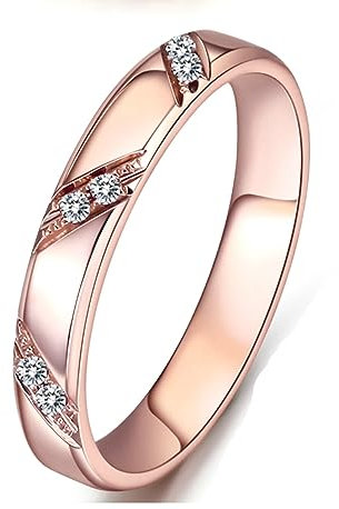 AMDXD Eheringe Gelbgold 750 18K, Solitärring Natürlich South African Diamant Diamantring Weiß, Gr.47 (15.0), Echtgold Schmuck