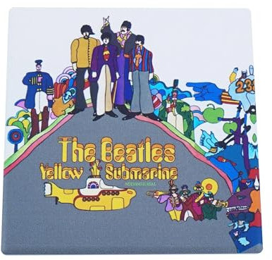 Half Moon Bay The Beatles Yellow Submarine Untersetzer, Keramikuntersetzer und Bierdeckel, Untersetzer für Männerhöhle, The Beatles Geschenke & Musikgeschenke, Rockmusik, Vater,