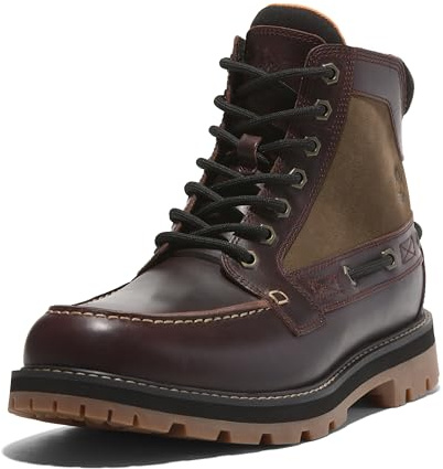 Timberland Britton Road Moc-Toe Stiefel für Herren, Burgunderrot, Vollnarben, 45 EU