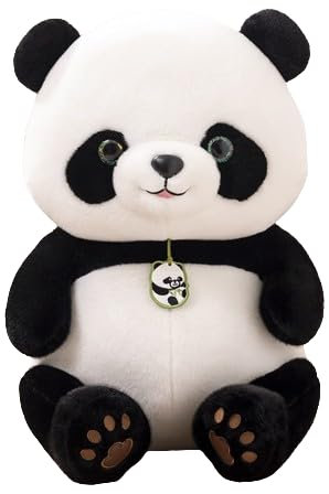 Herfair Panda Kuscheltier, 25 cm/9.8in Cartoon-Bambusröhren-Panda-Plüschtiere, Anschmiegsamer Plüsch-Panda, Kuscheltiere Geschenk für Kinder, Panda Geschenk (Panda Bebe,25 cm/9.8in)